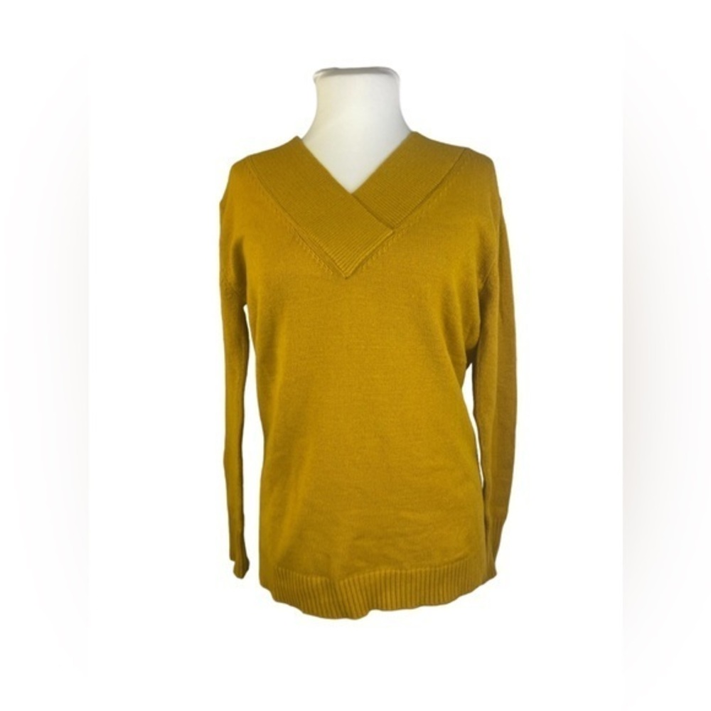 Catherine Malandrino Mustard Yellow V-neck Sweater NWOT $58 ⭐️